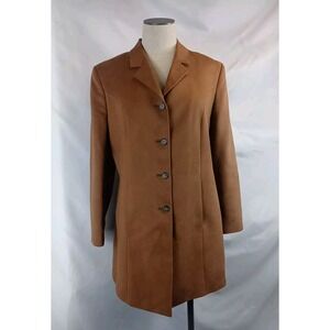 Classic Women's Brown Single-Breasted Coat